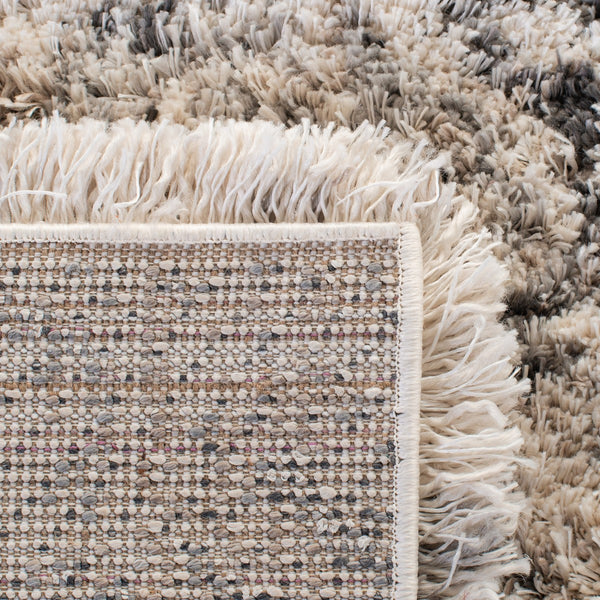 Iceland Shag 500 Iceland Shag 514 Shag & Flokati Power Loomed Polypropylene Pile Rug Cream / Grey