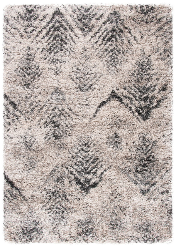 Iceland Shag 500 Iceland Shag 514 Shag & Flokati Power Loomed Polypropylene Pile Rug Cream / Grey