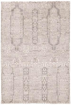 Chandra Rugs Isla 100% Wool Hand Knotted Contemporary Rug Grey/White 9' x 13'