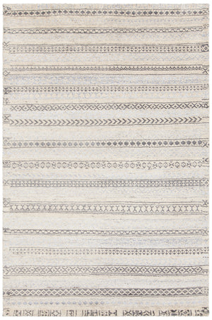 Chandra Rugs Isla 100% Wool Hand Knotted Contemporary Rug White/Grey 9' x 13'