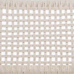 Dovetail Luna Teak and Natural Woven Cotton Dining Side Chair IT2004