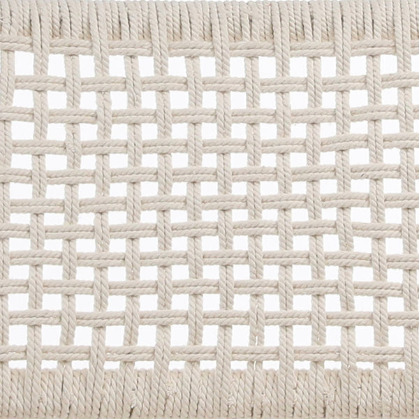 Dovetail Luna Teak and Natural Woven Cotton Dining Side Chair IT2004