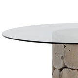 Dovetail Briar Round 60" Dining Table Teak Bleached IT8408B