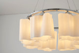 Bethel White Chandelier in Metal & Glass