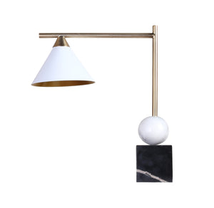 Bethel Gold Table Lamp in Metal & Marble