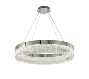 Bethel Chrome LED Chandelier in Stainless Steel & Crystal