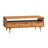 Walker Edison Ivy Mid-century Modern/Modern 48" 3-Drawer Solid Wood Coffee Table IVYL1KCA