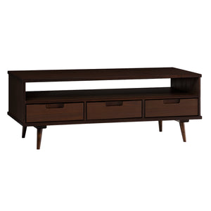 Walker Edison Ivy Mid-century Modern/Modern 48" 3-Drawer Solid Wood Coffee Table IVYL1KWT