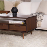 Walker Edison Ivy Mid-century Modern/Modern 48" 3-Drawer Solid Wood Coffee Table IVYL1KWT