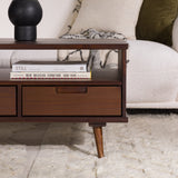 Walker Edison Ivy Mid-century Modern/Modern 48" 3-Drawer Solid Wood Coffee Table IVYL1KWT