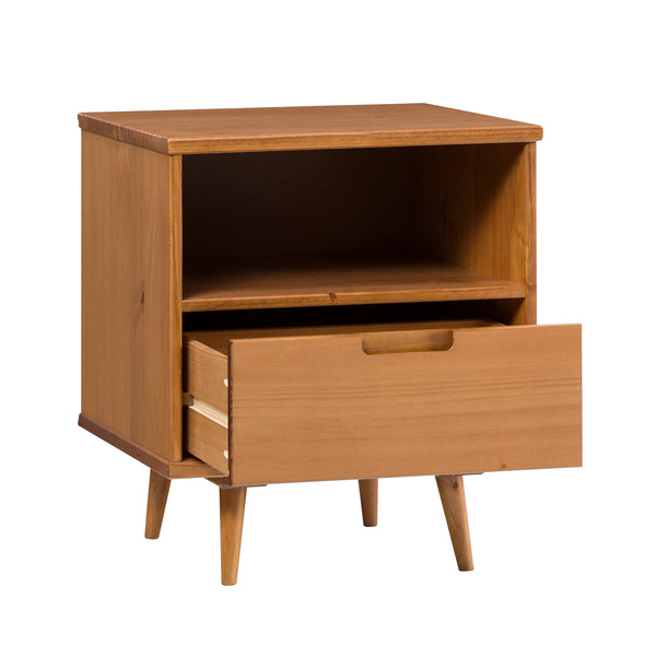 Walker Edison Ivy Mid-century Modern/Modern 20" 1-Drawer Solid Wood Side Table IVYL8KCA