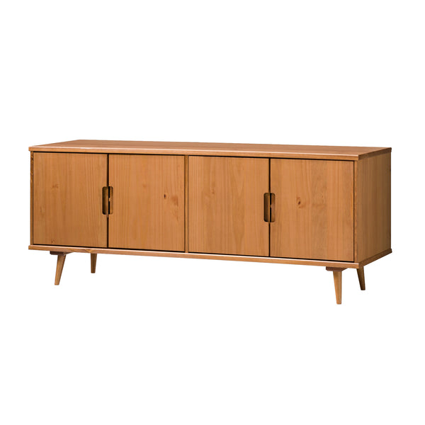 Walker Edison Ivy Mid-century Modern/Modern 60" 4-Door Solid Wood TV Stand IVYM3FCA