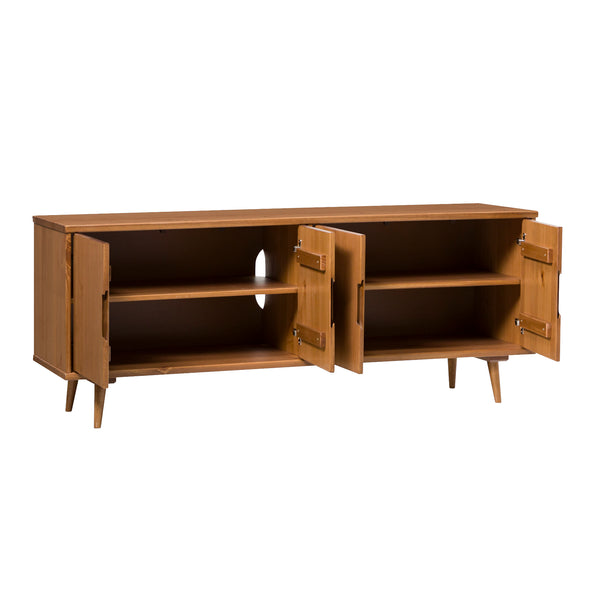 Walker Edison Ivy Mid-century Modern/Modern 60" 4-Door Solid Wood TV Stand IVYM3FCA