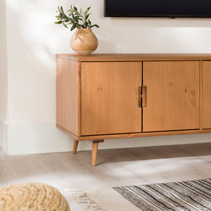 Walker Edison Ivy Mid-century Modern/Modern 60" 4-Door Solid Wood TV Stand IVYM3FCA