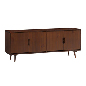 Walker Edison Ivy Mid-century Modern/Modern 60" 4-Door Solid Wood TV Stand IVYM3FWT