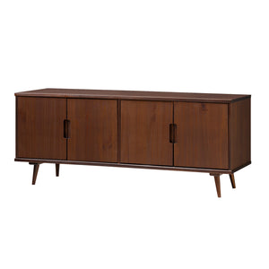 Walker Edison Ivy Mid-century Modern/Modern 60" 4-Door Solid Wood TV Stand IVYM3FWT