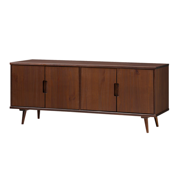 Walker Edison Ivy Mid-century Modern/Modern 60" 4-Door Solid Wood TV Stand IVYM3FWT