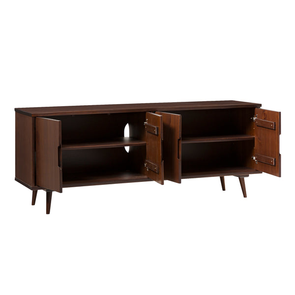Walker Edison Ivy Mid-century Modern/Modern 60" 4-Door Solid Wood TV Stand IVYM3FWT