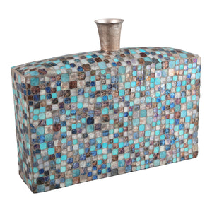 Moe's Home Azul Mosaic Vase Low