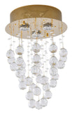 Bethel Gold Semi Flush Mount in Metal & Crystal