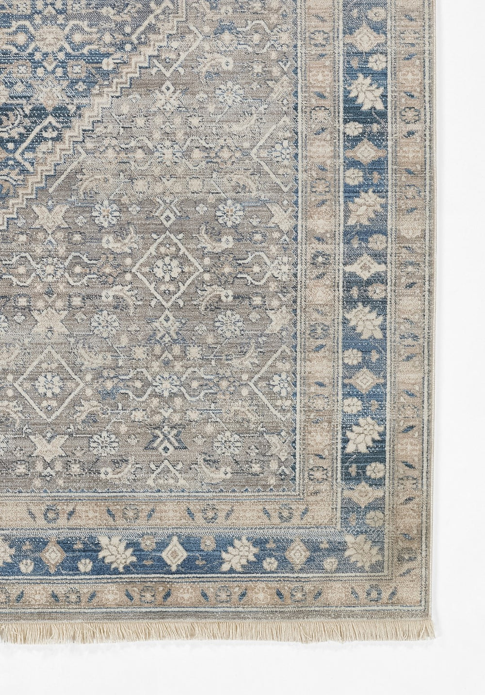 Momeni Izmir IZ-03 Machine Made Traditional Medallion Indoor Area Rug Blue 9' x 12' IZMIRIZ-03BLU90C0