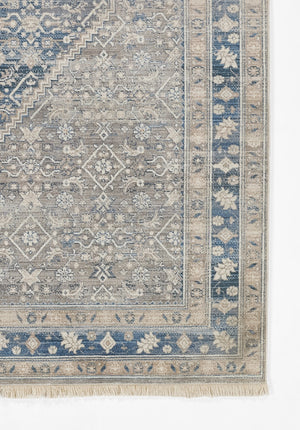 Momeni Izmir IZ-03 Machine Made Traditional Medallion Indoor Area Rug Blue 9' x 12' IZMIRIZ-03BLU90C0