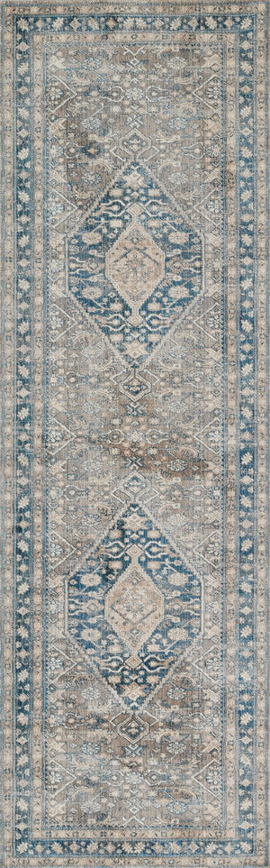 Momeni Izmir IZ-03 Machine Made Traditional Medallion Indoor Area Rug Blue 9' x 12' IZMIRIZ-03BLU90C0