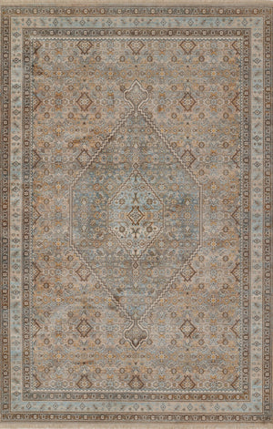 Momeni Izmir IZ-03 Machine Made Traditional Medallion Indoor Area Rug Light Blue 9' x 12' IZMIRIZ-03LBL90C0