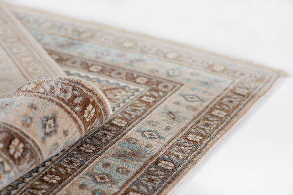 Momeni Izmir IZ-03 Machine Made Traditional Medallion Indoor Area Rug Light Blue 9' x 12' IZMIRIZ-03LBL90C0