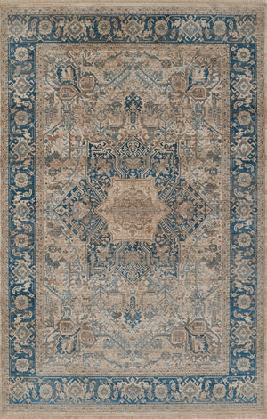 Momeni Izmir IZ-10 Machine Made Traditional Oriental Indoor Area Rug Blue 9' x 12' IZMIRIZ-10BLU90C0