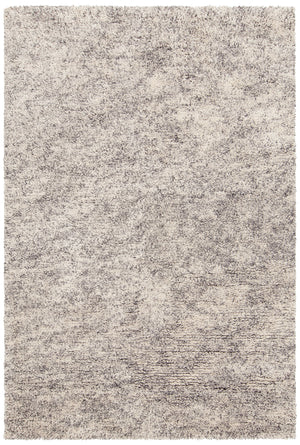 Chandra Rugs Izzie 100% Wool Hand Woven Contemporary Shag Rug White/Grey 7'9 x 10'6