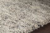 Chandra Rugs Izzie 100% Wool Hand Woven Contemporary Shag Rug White/Grey 7'9 x 10'6