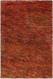 Chandra Rugs Izzie 100% Wool Hand Woven Contemporary Shag Rug Red/Green/Yellow 7'9 x 10'6