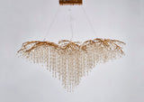 Bethel Gold Chandelier in Metal & Crystal