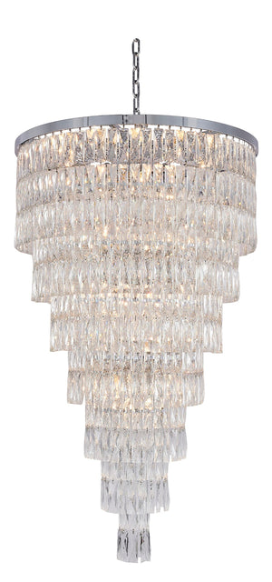 Bethel Chrome Chandelier in Metal & Crystal