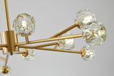 Bethel Brass Chandelier in Metal & Crystal