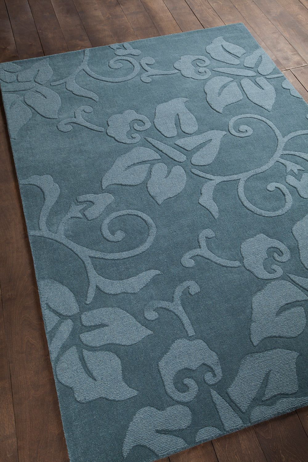 Chandra Rugs Jaipur 100% Wool Hand-Woven Transitional Rug Blue 9' x 13'