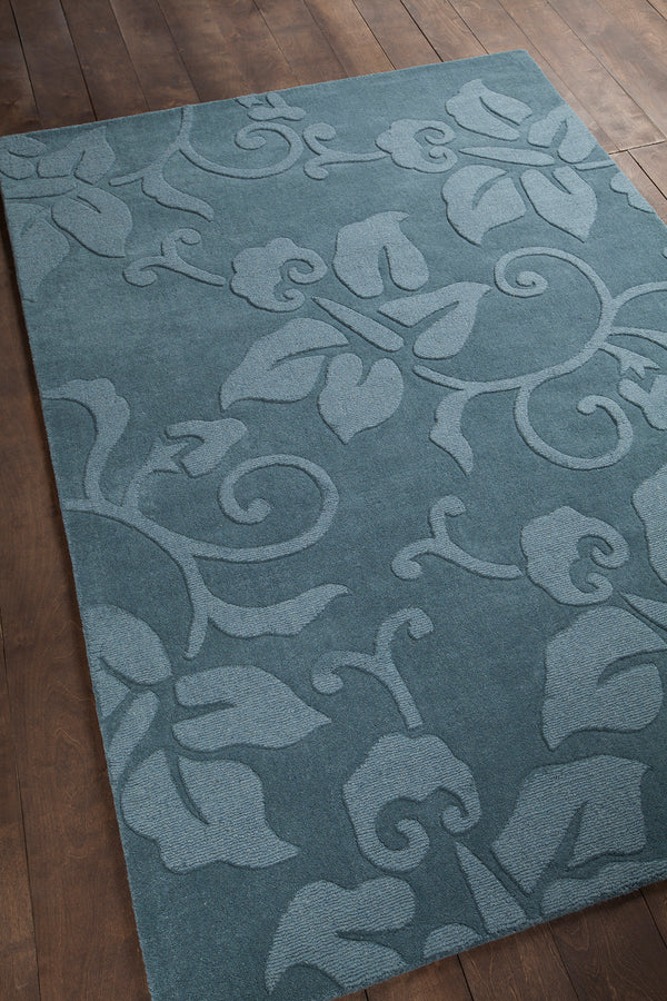 Chandra Rugs Jaipur 100% Wool Hand-Woven Transitional Rug Blue 9' x 13'