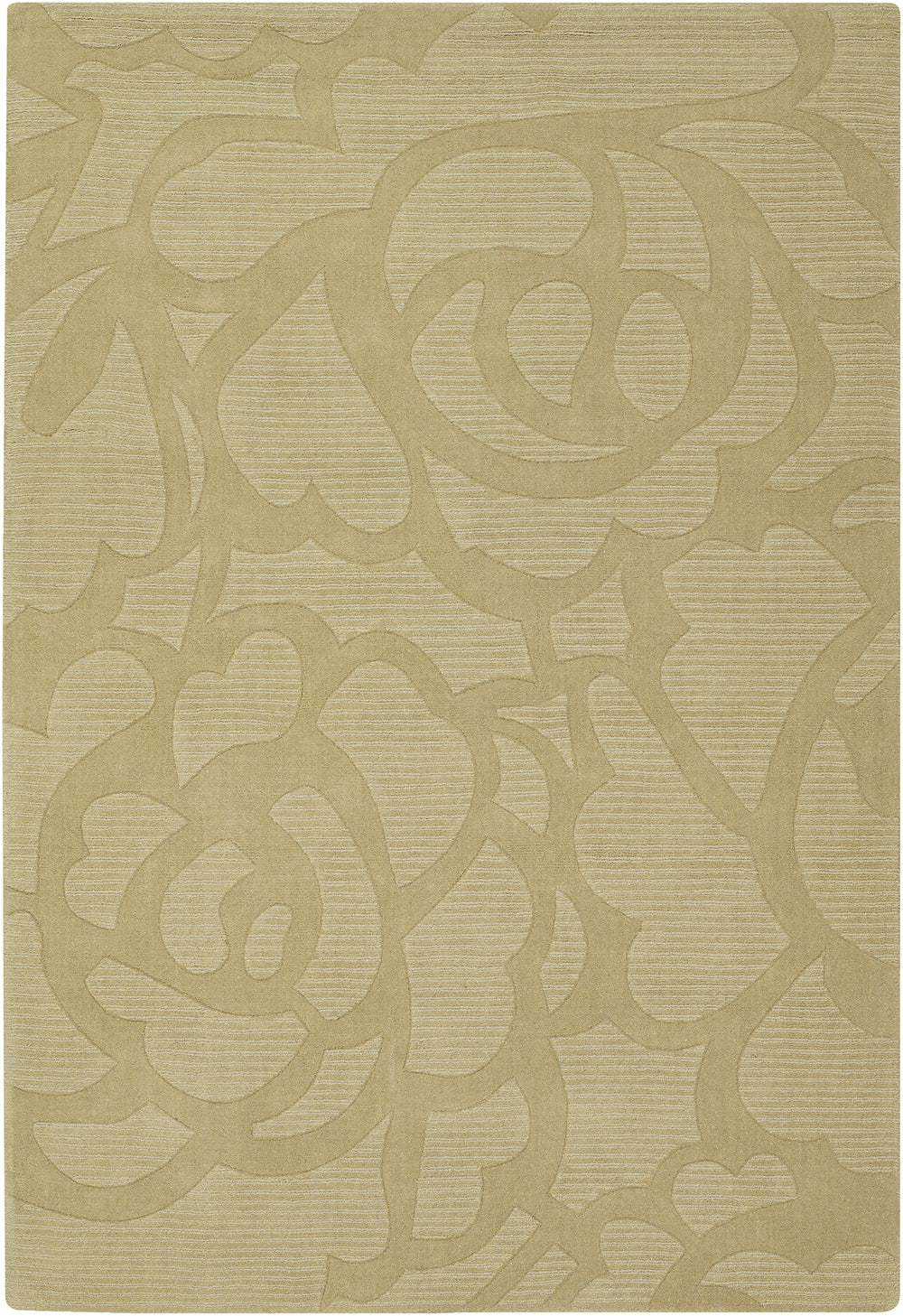 Chandra Rugs Jaipur 100% Wool Hand-Woven Transitional Rug Gold 7' x 10'