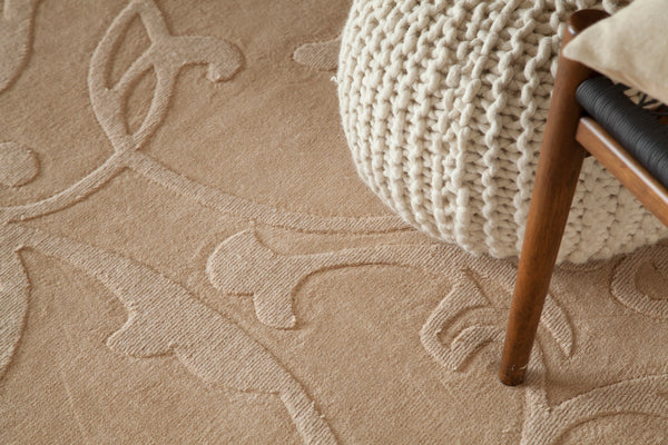 Chandra Rugs Jaipur 100% Wool Hand-Woven Transitional Rug Beige 9' x 13'