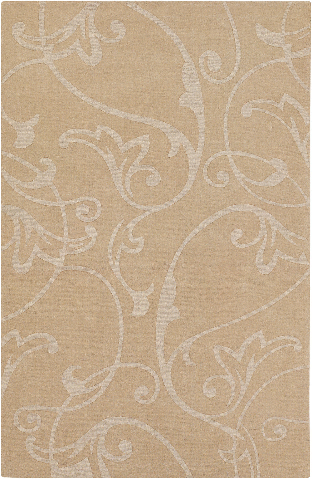 Chandra Rugs Jaipur 100% Wool Hand-Woven Transitional Rug Beige 9' x 13'