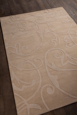 Chandra Rugs Jaipur 100% Wool Hand-Woven Transitional Rug Beige 9' x 13'