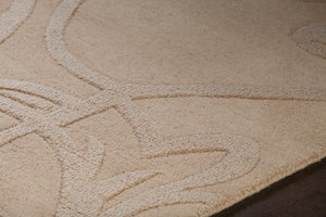 Chandra Rugs Jaipur 100% Wool Hand-Woven Transitional Rug Beige 9' x 13'