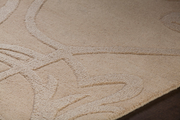 Chandra Rugs Jaipur 100% Wool Hand-Woven Transitional Rug Beige 9' x 13'