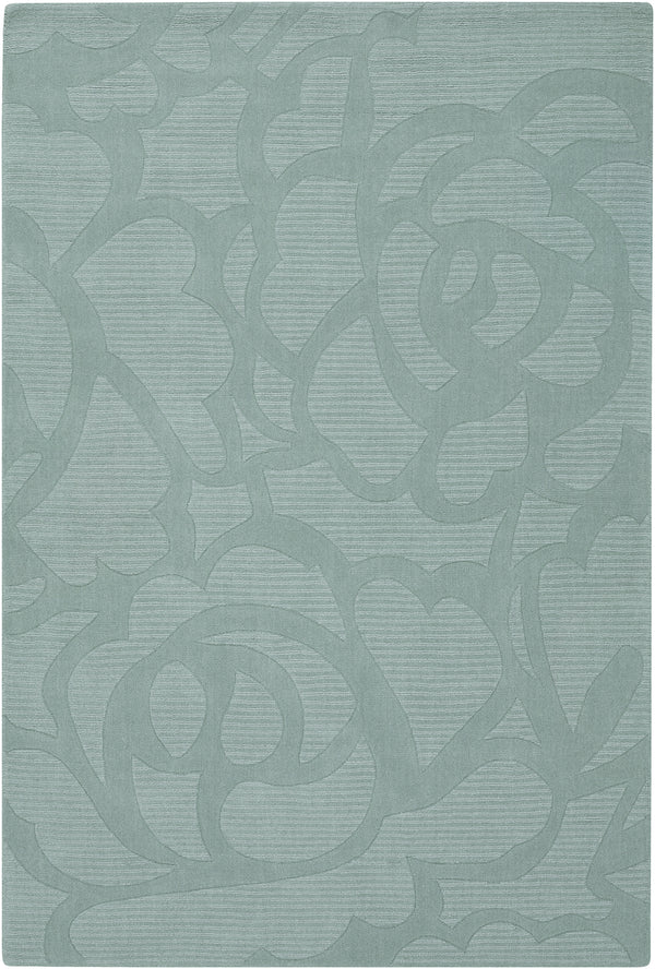 Chandra Rugs Jaipur 100% Wool Hand-Woven Transitional Rug Blue 7' x 10'