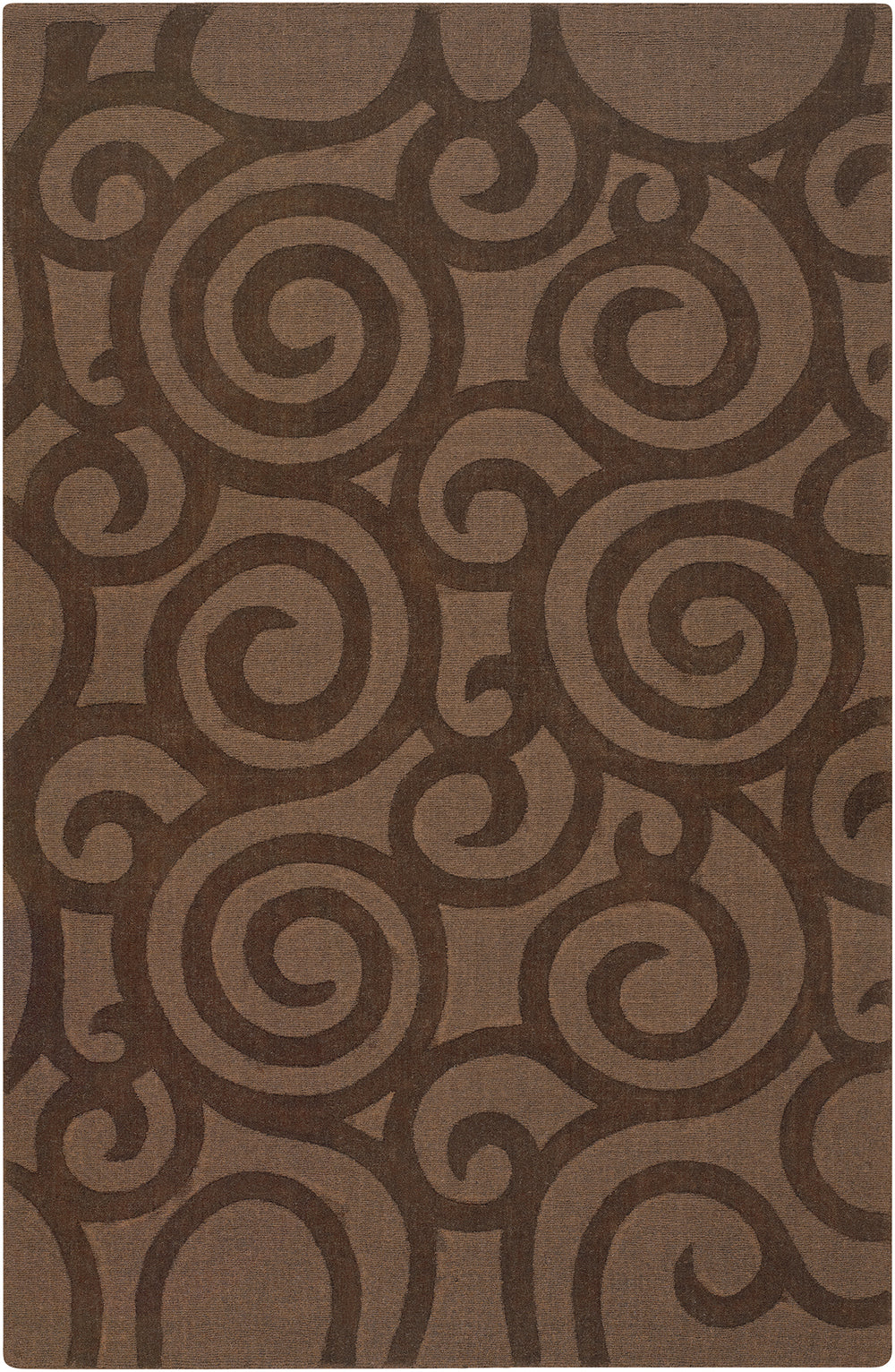 Chandra Rugs Jaipur 100% Wool Hand-Woven Transitional Rug Brown 7' x 10'