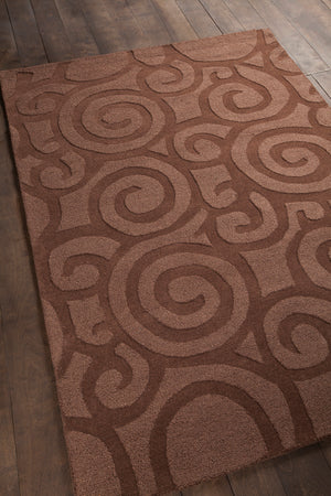 Chandra Rugs Jaipur 100% Wool Hand-Woven Transitional Rug Brown 7' x 10'