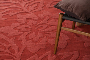 Chandra Rugs Jaipur 100% Wool Hand-Woven Transitional Rug Red 9' x 13'