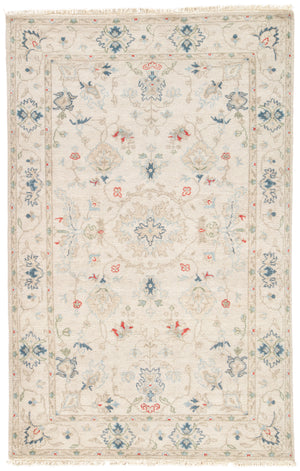 Jaipur Living Hacci Hand-Knotted Floral Cream/ Blue Area Rug (10'X14')