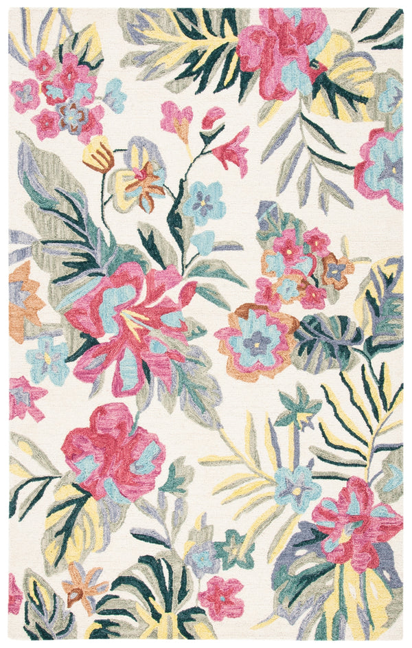 Safavieh Jardin 151 Hand Tufted 100% Wool Pile Rug Ivory / Pink JAR151A-5